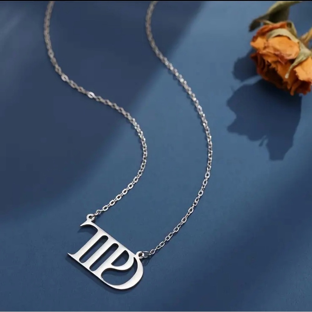 Taylor Swift Inspired Necklace “TTPD” in Stainless Steel with Silver Tone NEW